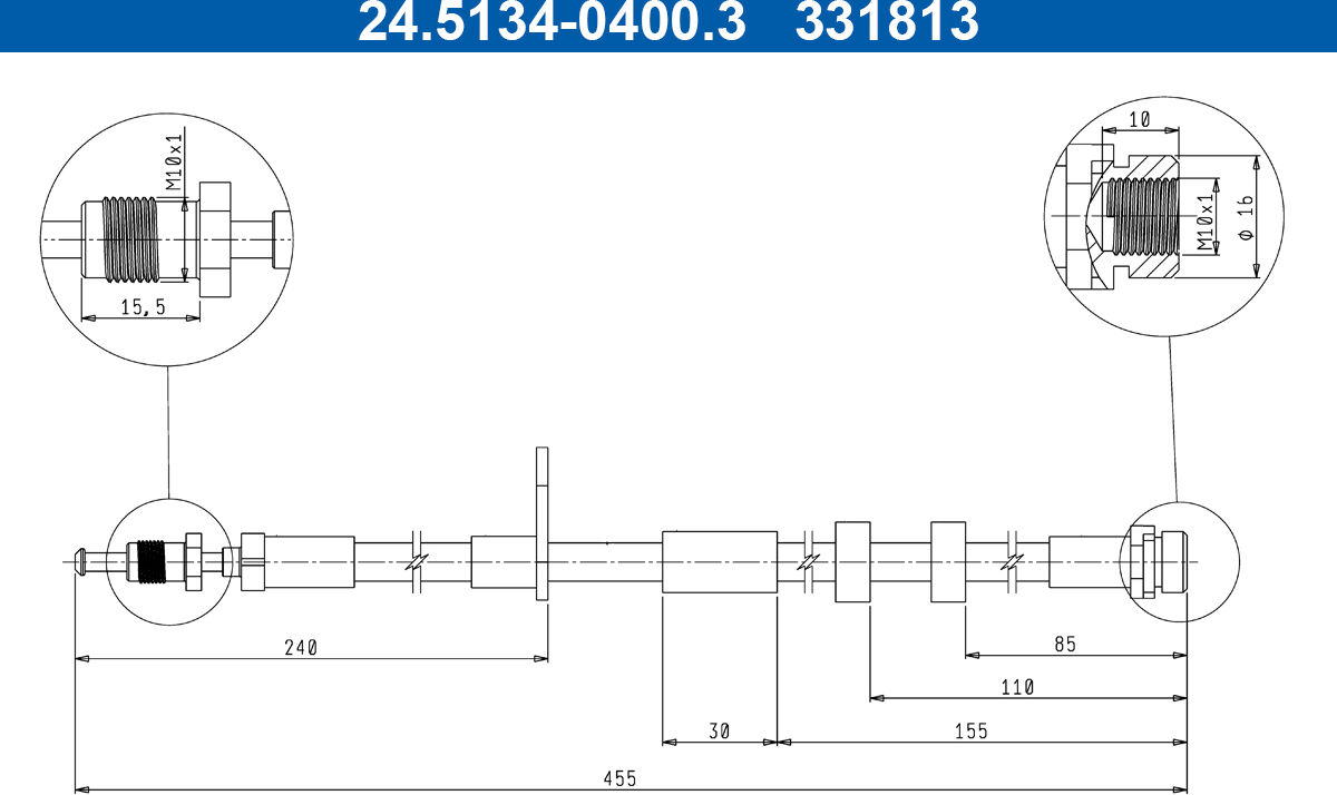 Ate Bremsschlauch 24513404003 Für Ford