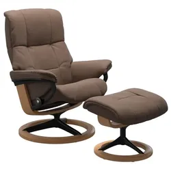 Stressless Sessel mit Hocker Mayfair Signature Leder Braun Batick Mole S (Small)