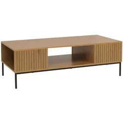 Mendler TV-Rack HWC-O39, TV-Board Fernsehtisch Lowboard TV-Schrank Ablage, Melamin MDF 39x120x60cm ~ natur