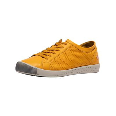 Sneaker SOFTINOS "softinos Sneaker Glattleder", Damen, Gr. 38, gelb (mustard), Glattleder, Schuhe Sneaker