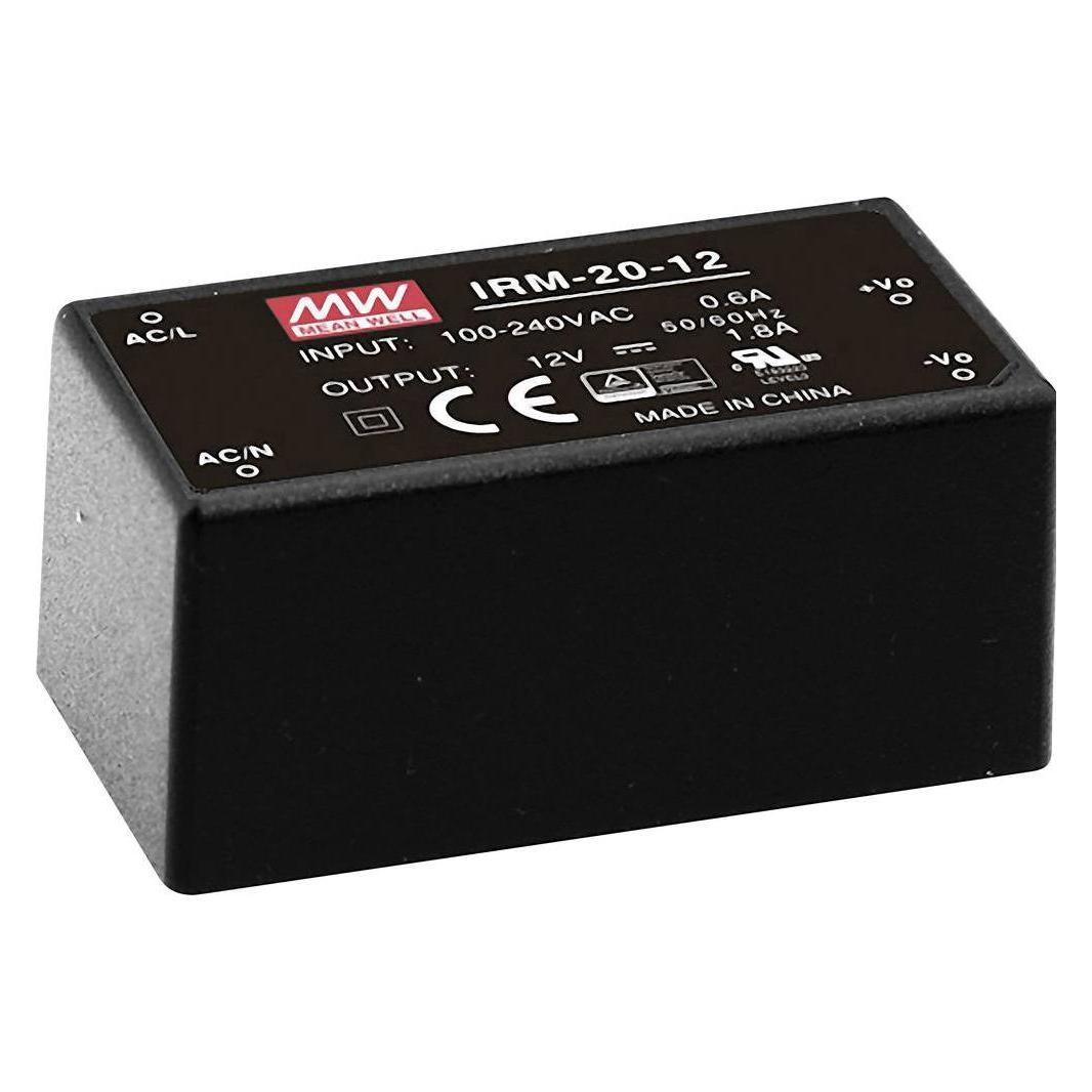 MeanWell - NETZTEIL - 1 AUSGANG - 20 W - GESCHLOSSENE BAUFORM - 12 V (IRM-20-12)