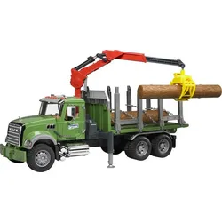Bruder bruder 02824 MACK Granite Holztransport-LKW, Ladekran, Greifer + 3 Baumstämme