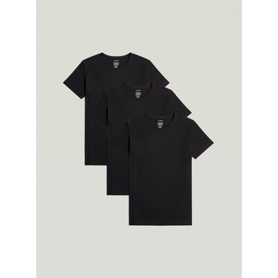 Pyjama G-STAR "T-Shirt Crew 3er-Pack", Herren, Gr. M, schwarz, Obermaterial: 50% Baumwolle, 45% Viskose, 5% Elasthan, Homewear-Sets Pyjama