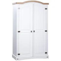 vidaXL Kleiderschrank Mexiko-Stil Kiefernholz 2 Türen Weiß