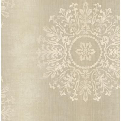 Seabrook Designs Huguette Medallion Unpasted Wallpaper
