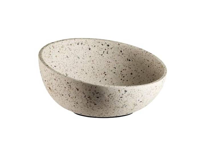 APS 30081 Coupe décorative/corbeille à fruits TERRAZZO - béton\, Ø 26 cm\, H : 7\,5/13 cm\, 1\,7 litre\, aspect terrazzo