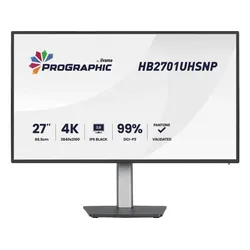 IIYAMA iiyama ProGraphic HB2701UHSNP-B1 4K IPS Black 2.0 Monitor 68,5cm 27" DCI-P3 99% USB3.2 USB-C Dock 96W LAN KVM Pantone-validiert AGLR-Polarisator 27 Zoll UHD 4 ms Reaktionszeit 60 Hz