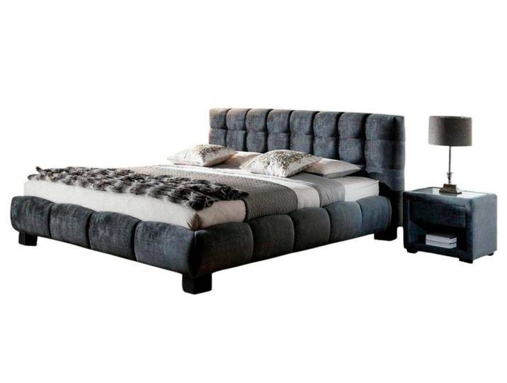 Xlmoebel Schlafzimmer-Set Luxuriöses Textilbett mit passenden Nachttischen in modernem Design, (Bett + 2x Nachttisch), Hergestellt in Europa