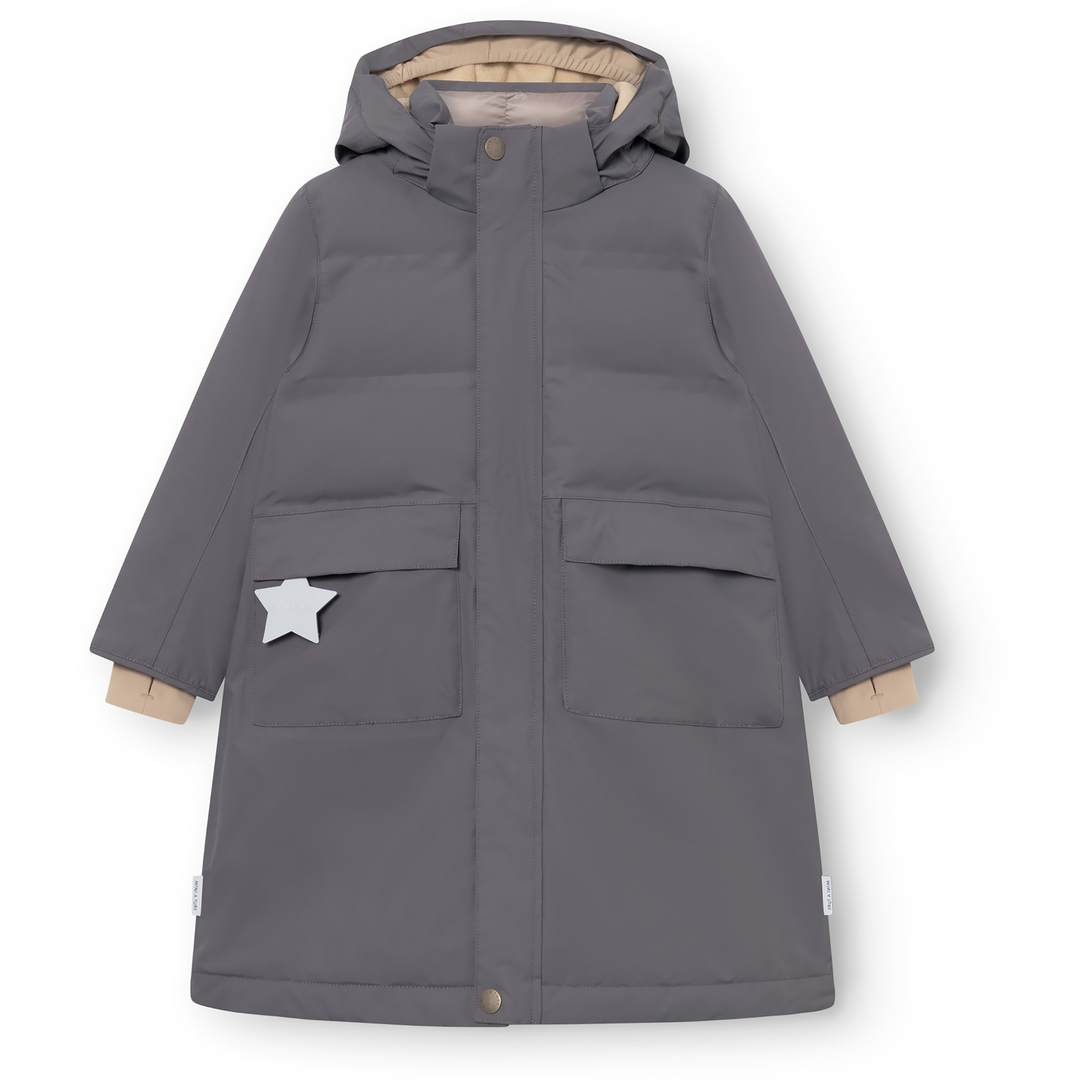 Mini A Ture Matvencasia Fleece Lined Parka Kinder Winterjacke beige Größe 128 Lifestyle Winddicht