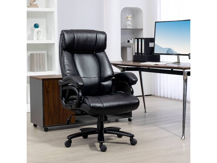 Vinsetto Fauteuil Bureau Massant Chauffant Noir