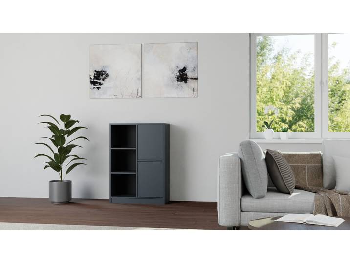 Schmales Highboard schwarz – gratis Magazin Premium Dekore Schwarz