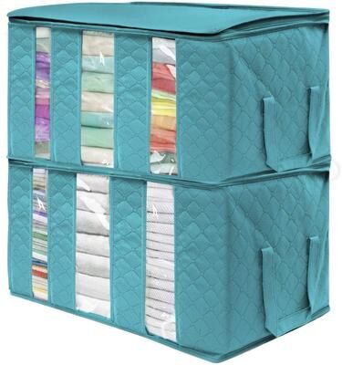 Sorbus Foldable Fabric Storage Organizer Bag 3 Sectional (Pack of 2)