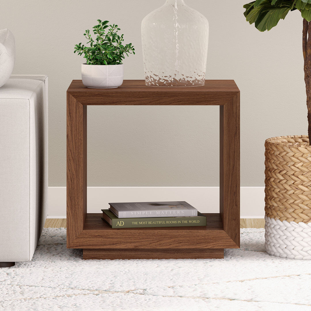 Brayden Studio Evie Side Table Satin Walnut 55.88cm H X 55.88cm W X 50.8cm D