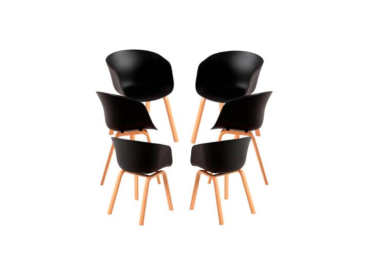 6er Set Hema Stühle - Schwarz
