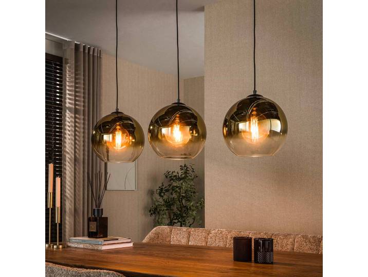 ZIJLSTRA Glas Hängelampe Bubble, dimmbar, messing / gold, für Wohn- / Esszimmer, Glas, Skandinavisch, Pendelleuchte