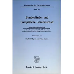 Bundesländer und Europäische Gemeinschaft., Fachbücher von Siegfried Magiera, Detlef Merten