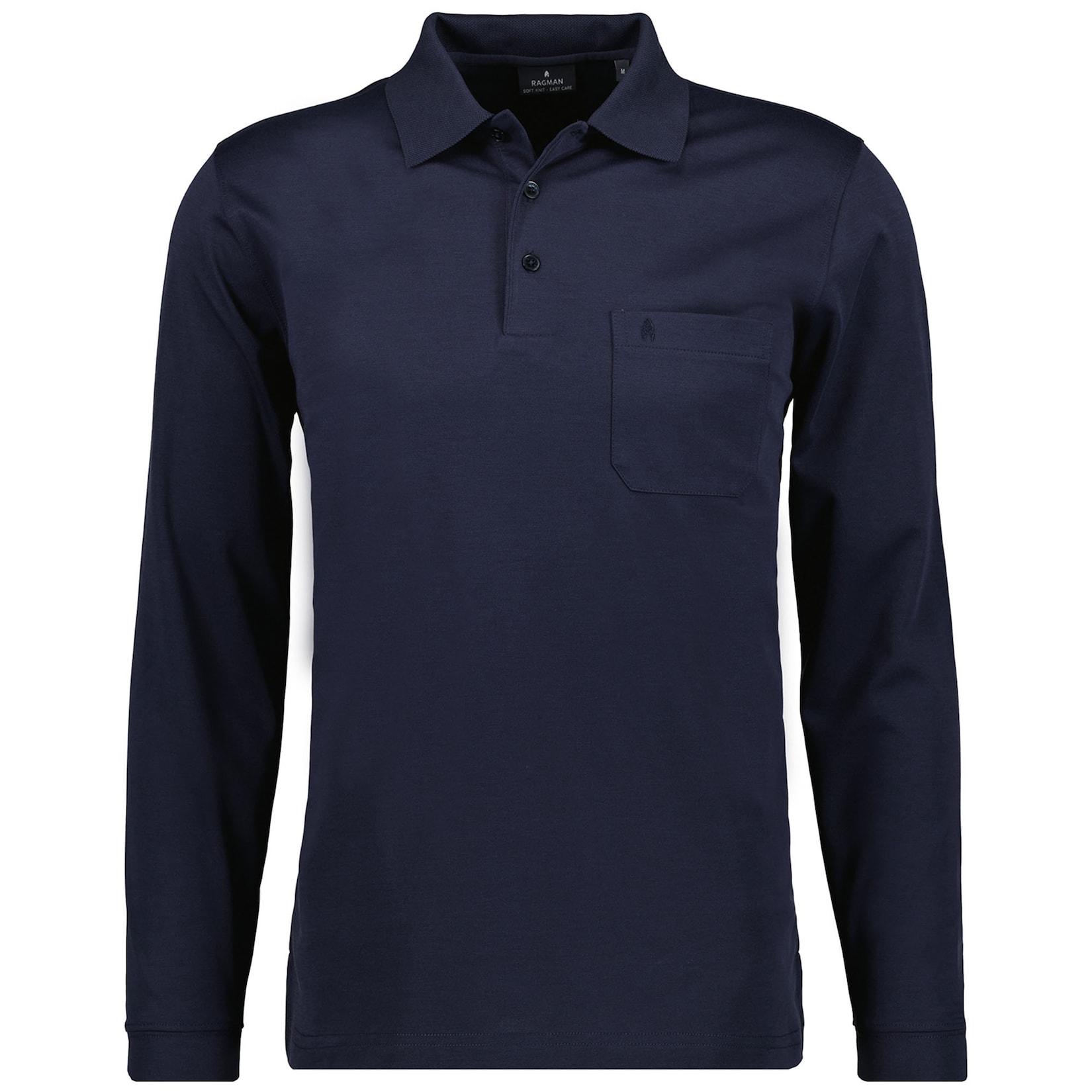 Soft Knit Polo Knopf Langarm Herren Poloshirt