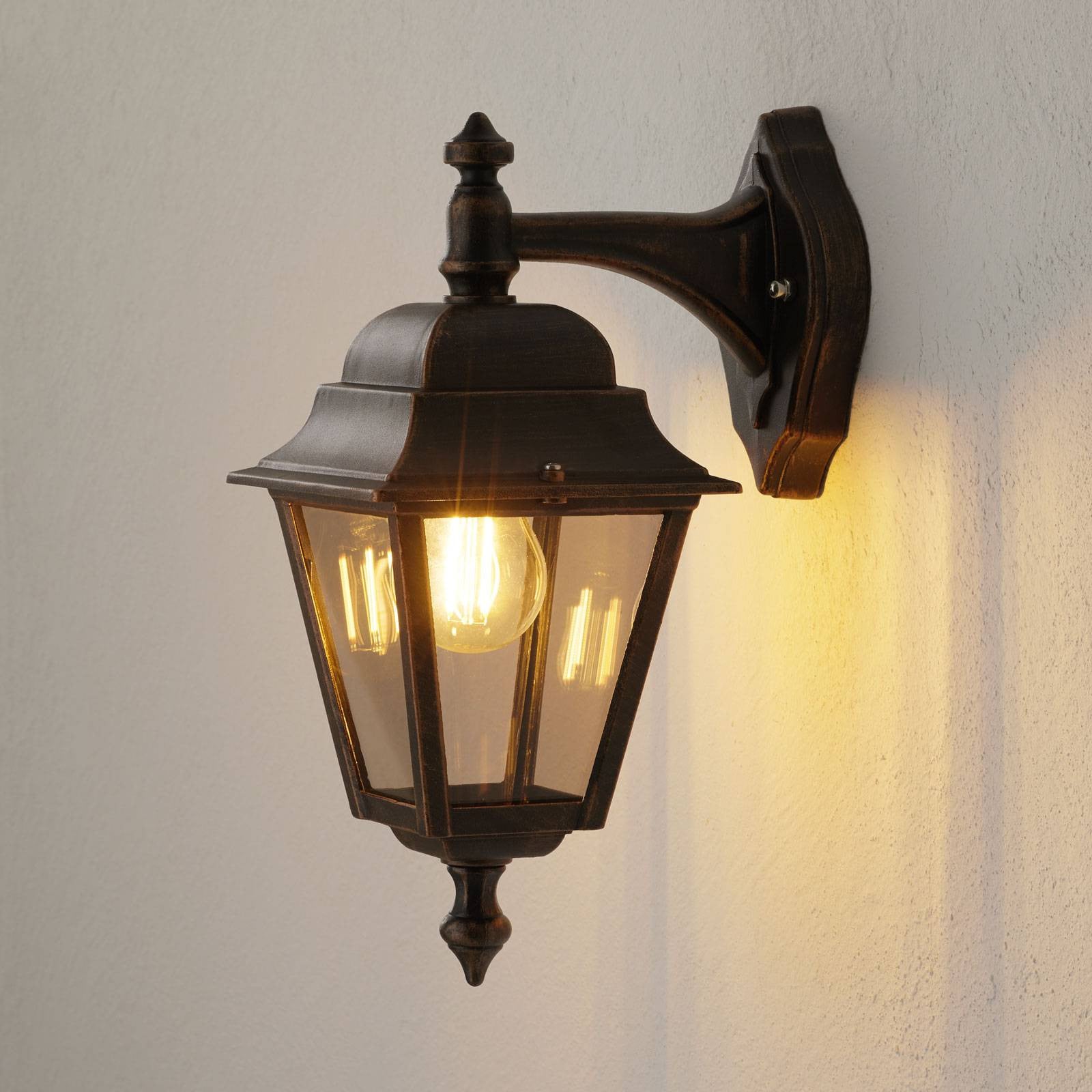 Wandlamp buiten TOULOUSE, dimbaar, zwart, Aluminium, Antiek