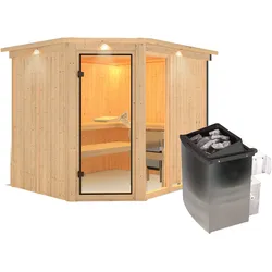 Karibu Sauna Fiona 3-9 kW Ofen-Steuerung-Inkl. Dachkranz