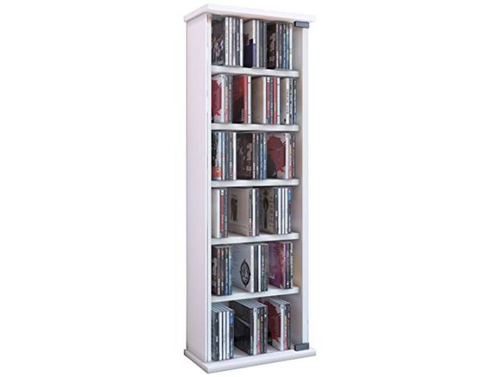 VCM Vetro Vetro houten cd-/dvd-rek, kast, opbergrek, wit