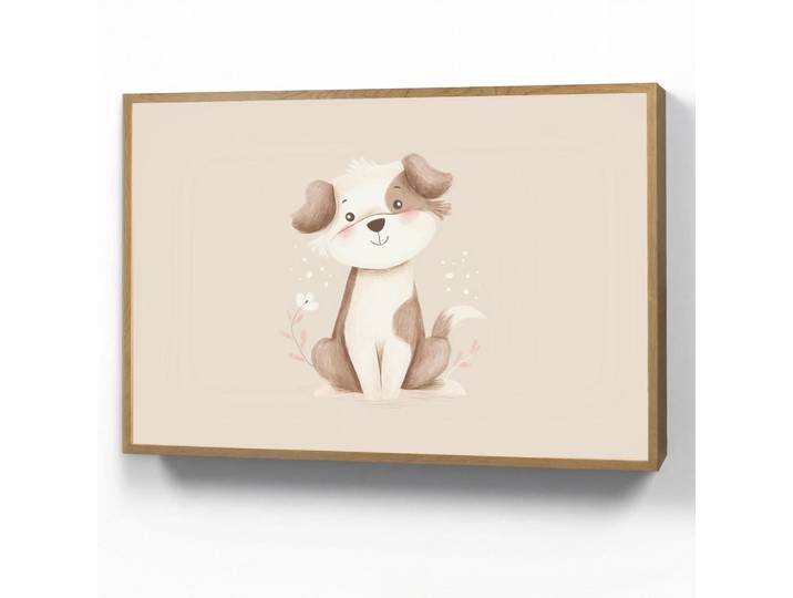 OnlyWow Nachttischlampe MIT Akku Hund - Gefleckt - Braun 90x60 cm, Beige, Rechteckig, LED integrated, 90x60x8 cm, Lampen & Leuchten, Innenbeleuchtung, Nachtlichter
