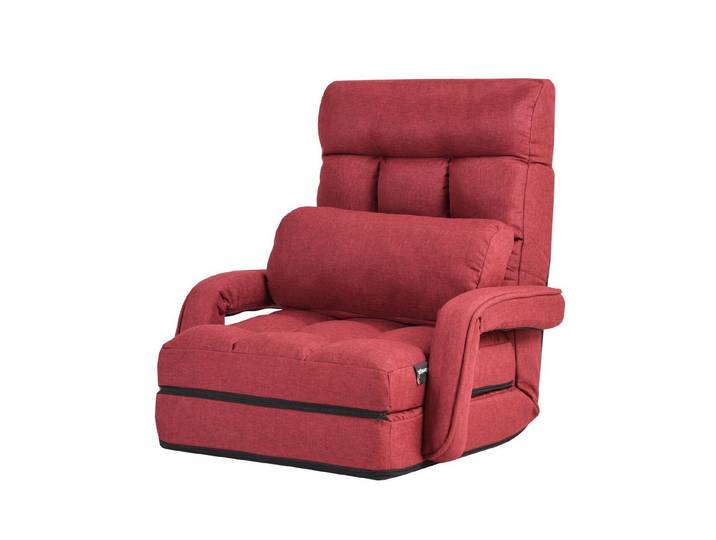 COSTWAY Relaxsessel Liegebett, verstellbar,klappbar,mit Armlehnen&Kissen