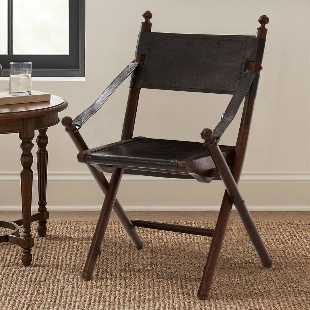 Marlow Home Co. Brooten Fabric Folding Chair Black 89cm H X 55cm D X 56cm W