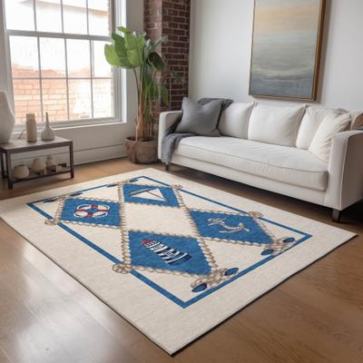 Addison Rugs Premium Washable Super Soft Lighthouse Anchor Coastal Mayfield Rug