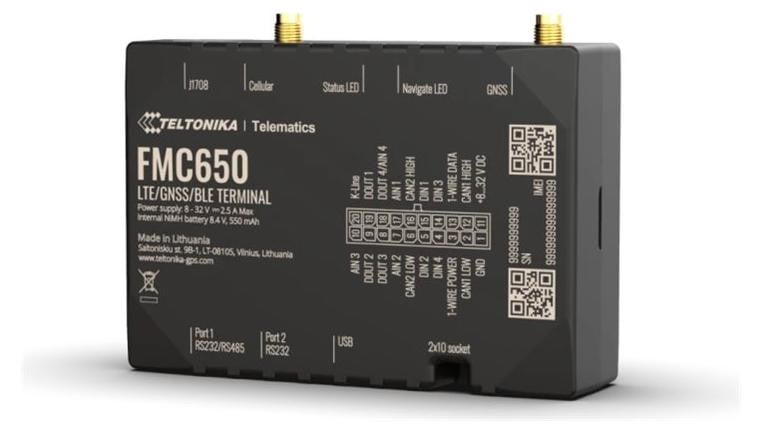 Teltonika FMC650 GPS-tracker voor voertuigen met LTE, TCP/IP en GSM