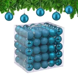 Relaxdays Weihnachtskugeln im 100er Set Silber,Türkis