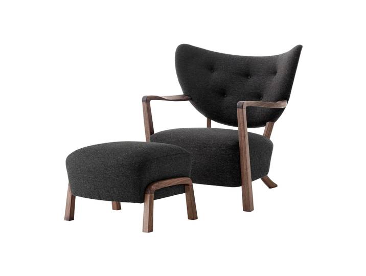 &Tradition Chaise longue Wulff ATD2 fauteuil et pouf ATD3 Noyer huilé-Hallingdal