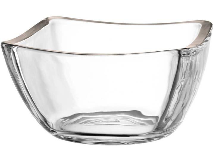 Schale LEONARDO Piazza 12 cm, 4 Stück , grau, B:12,2cm H:6,5cm T:12,2cm Ø:12cm, Glas, Schüsseln, Schale