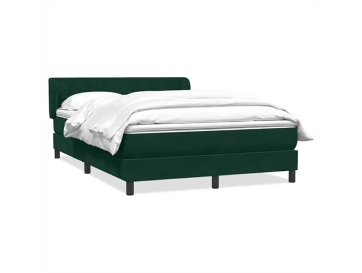 hliofuir Boxspringbett 160x220 cm Samt Dunkelgrün mit Matratze Topper Komplettes Polsterbett Set fürs Schlafzimmer mit höhenverstellbarem Kopfteil und atmungsaktiver Matratzenauflage.