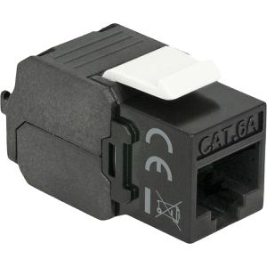 DeLock Keystone-Modul 86267, ungeschirmte Buchse, RJ45 Cat 6A, werkzeuglose Montage, Kunststoff, schwarz