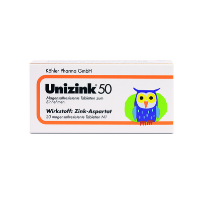 Köhler Pharma GmbH UNIZINK 50 magensaftresistente Tabletten 20 St 00702162