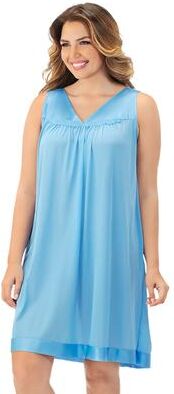 Plus Size Women's Exquisite Form®Sleeveless Short Sleep Gown by Exquisite Form in Blue (Size 2X)