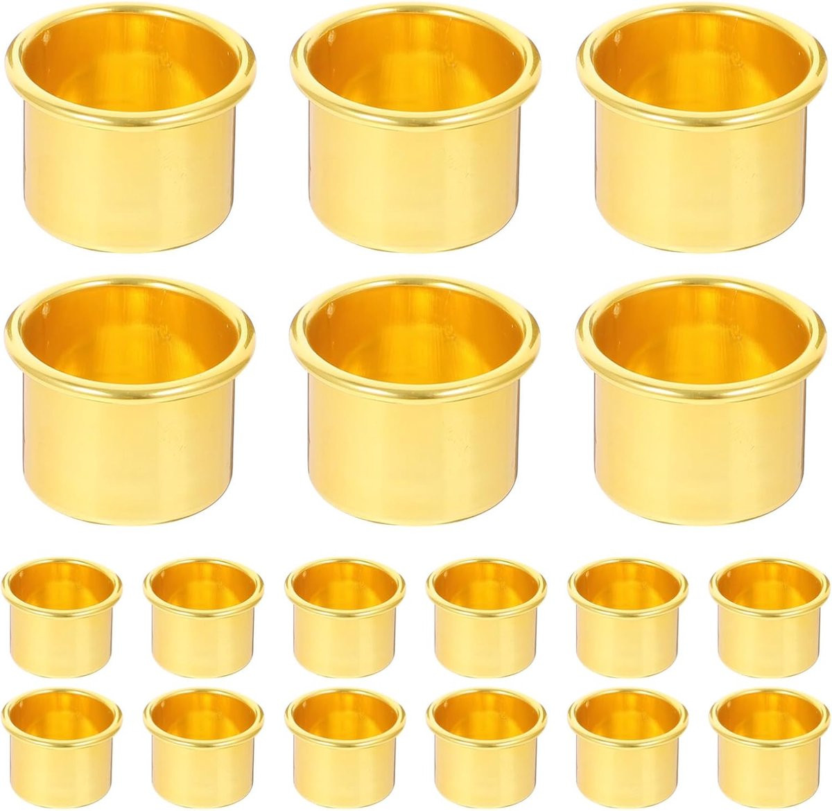 Set van 30 gouden aluminium theelicht houders voor feestelijke decoratie