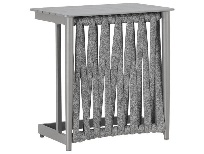 Amatio Gartenbeistelltisch, Anthrazit, Dunkelgrau, Metall, Textil, rechteckig, rund, 60x60.5x40 cm, Gartenmöbel, Gartentisch, Garten-Beistelltische