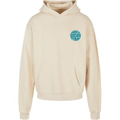 Kapuzenpullover MERCHCODE "Merchcode Dance Under Stars Oversized Hoody", Herren, Gr. XL, beige (sand), 100% Baumwolle, mehrfarbig, oversize, ohne Ausschnitt, Pullover Kapuzenpullover