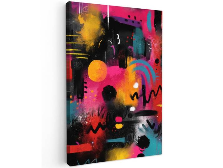 LEINWANDBILD Farbflächen - Formen - Bunt - Abstrakt Wanddeko 40x60 cm