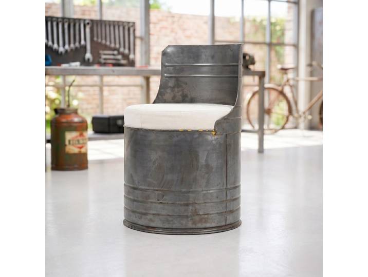 Fauteuil industriel bidon métal