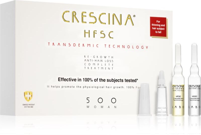 Crescina Transdermic 500 Re-Growth and Anti-Hair Loss Pflege zur Förderung des Haarwachstums und gegen Haarausfall für Damen 20x3.5 ml