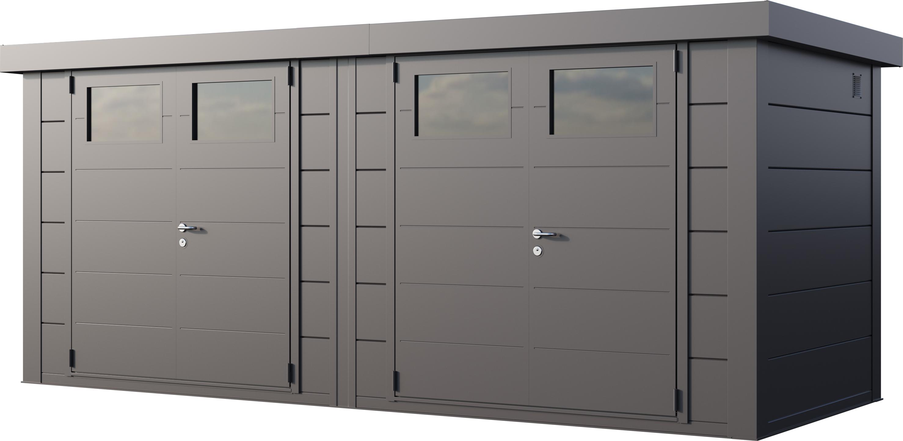 Telluria Metallgerätehaus Duo 2721 Zweiraum-Gartenhaus granitgrau/anthrazit
