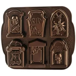 3x Nordic Ware Tombstone Cakelet Pan, Backform, Bronze