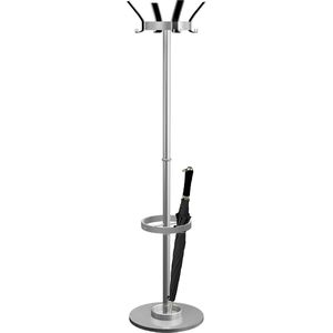 Kerkmann Garderobenständer New Public 6284, silber, mit 12 Haken, aus Metall, 177 x 40cm