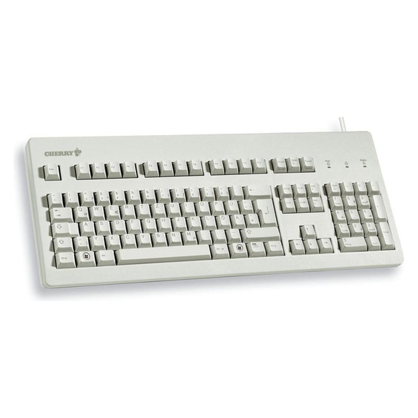 Cherry Standard corded Keyboard USB hellgrau (US) - BROWN SWITCH Druckpunkt (55cN) - US-Englisch mit EUR... (Eng. Int., Kabelgebunden) (G80-3000LXCEU-0)