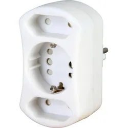 Kopp 179602001 DUOversal®-Adapter für 2 Europa- und 1 Schutzkontakt-Stecker oder 4 Europa-Stecker, Farbe: arktisweiß  - 10 Stück