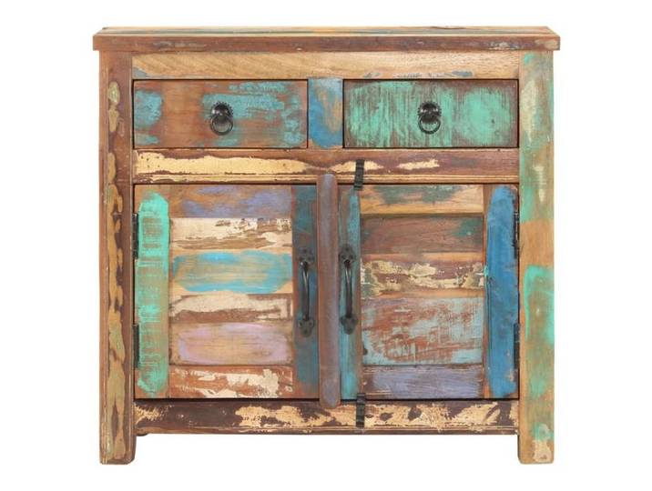 Multicolore Buffet de rangement - SOLOMOON - Commode salon - 70x35x65 cm - Bois de récupération massif FR4018