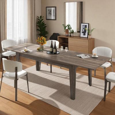 ZWYO HOSIMU "Large Extendable Dining Table, 106"" Space-Saving Kitchen Table & Transformable Desk"