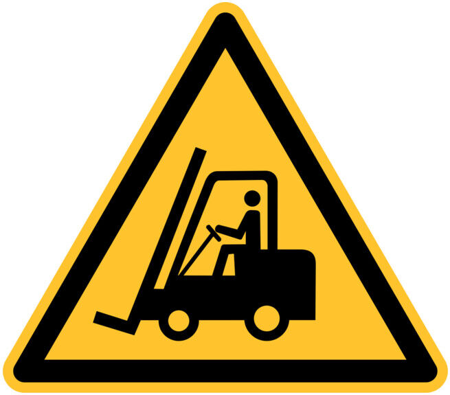 Panneau d'avertissement Eichner Avertissement sur les chariots de manutention 20 cm PVC (9225-12030-020)